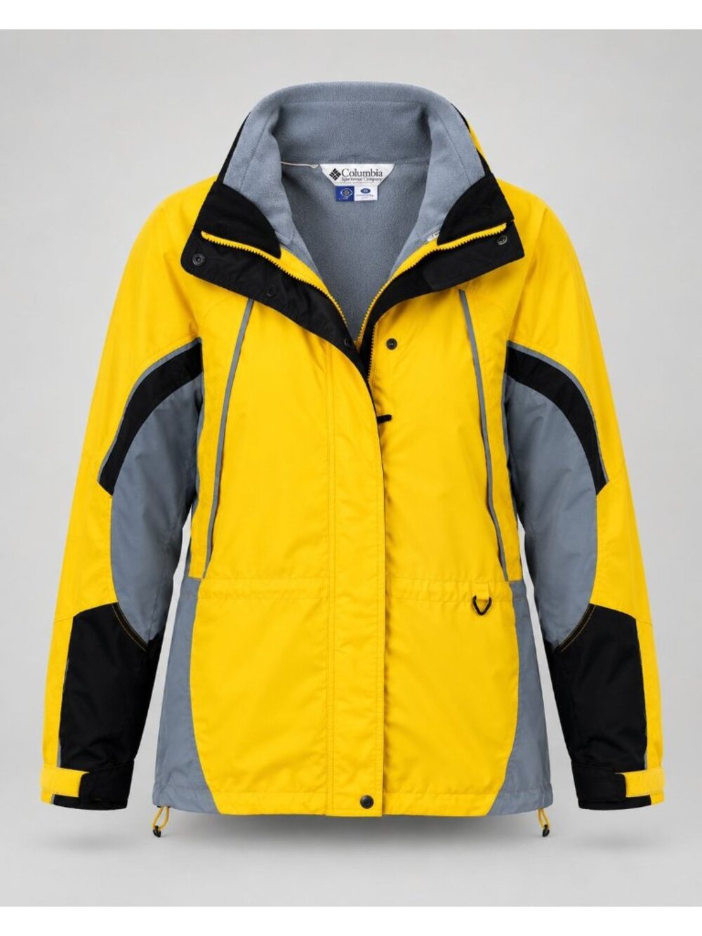 Columbia Womens Large Interchange Jacket Yellow Gray Black Fire Ridge Core Ski C